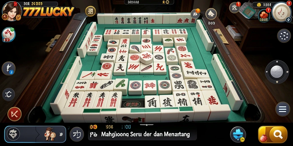 Screenshot gameplay Mahjong dari 777LUCKY yang penuh warna dan seru.