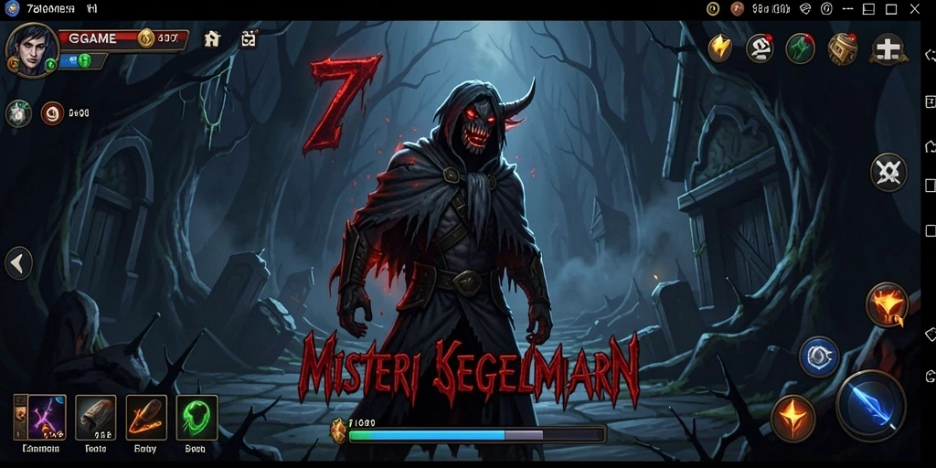 Screenshot gameplay 7GAME menampilkan suasana Horror yang menakutkan.