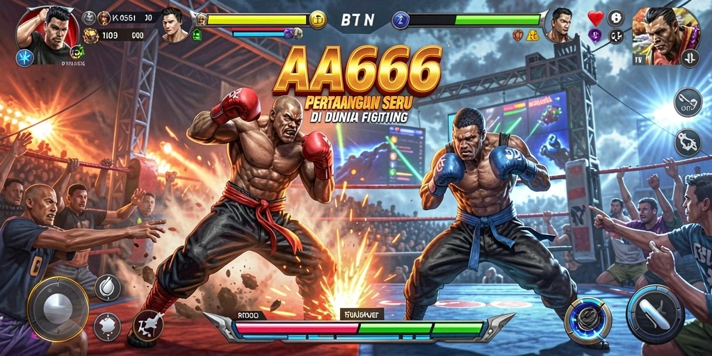 Screenshot utama AA666 menampilkan aksi pertarungan yang mendebarkan.