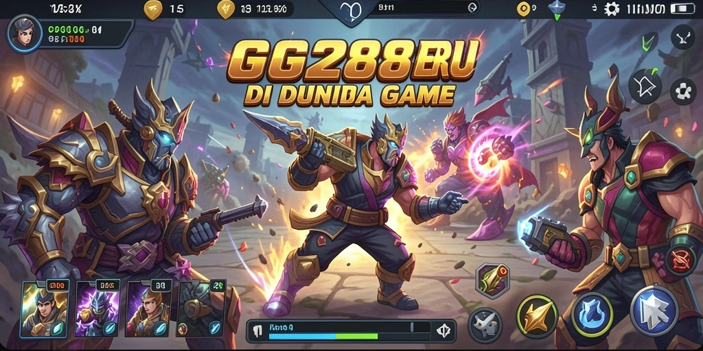 Screenshot gameplay GG288, memperlihatkan pertarungan seru antar karakter.