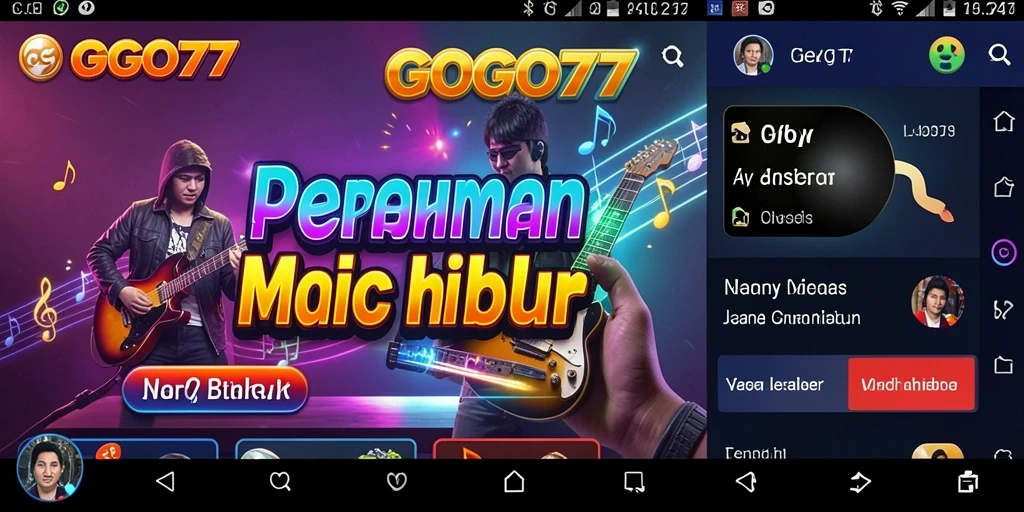 Screenshot GOGO77 menampilkan gameplay seru dan interaktif dengan musik.
