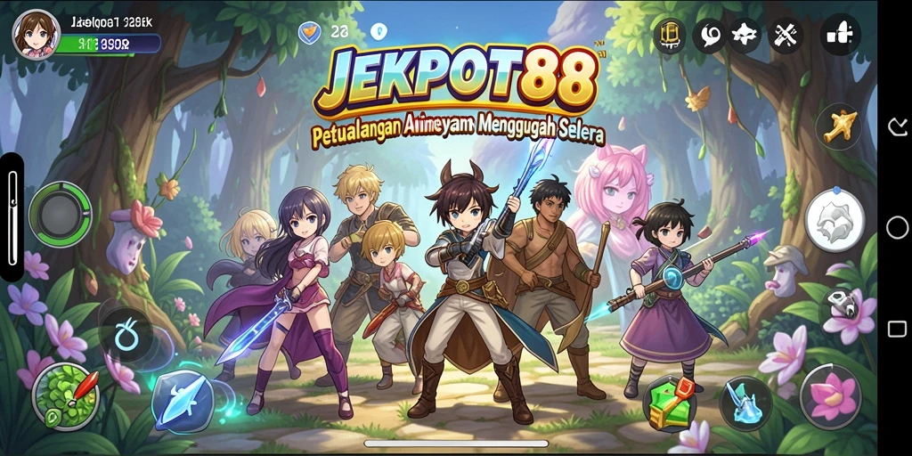 Tampilan gameplay JEKPOT88 dengan karakter Anime yang menarik.