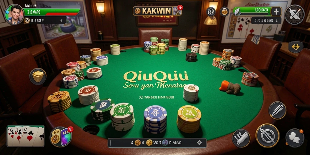Tangkapan layar KAKWIN menunjukkan gameplay QiuQiu yang menarik.