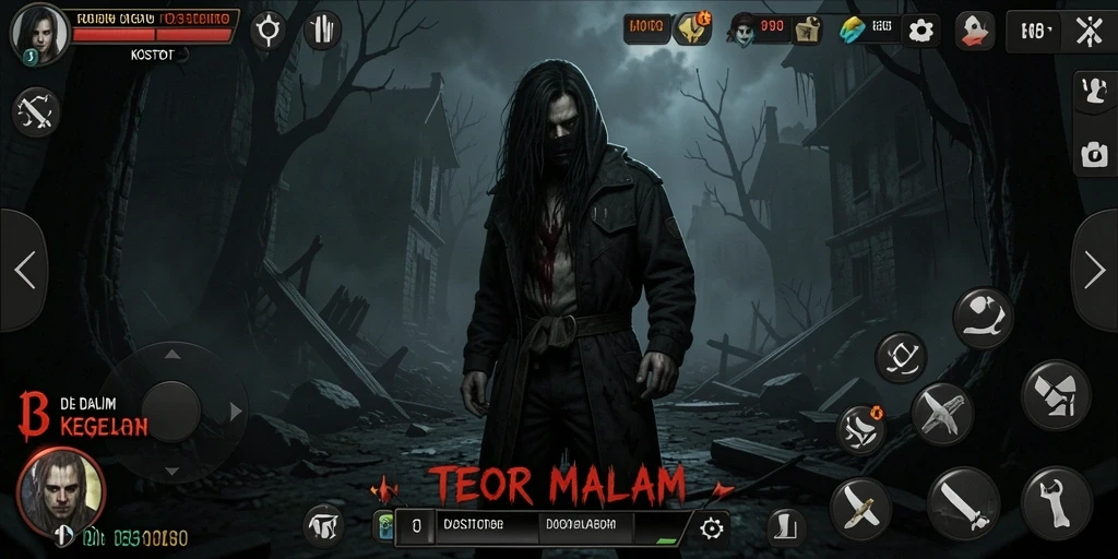 Tampilan gameplay KOSTOTO yang menegangkan dan menakutkan.