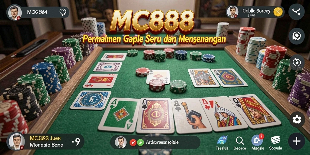 Screenshot gameplay MC888 menampilkan serunya bermain Gaple.