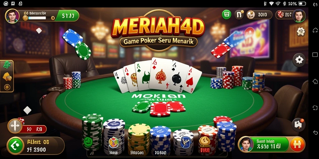 Tampilan gameplay poker MERIAH4D yang menarik dan mendebarkan.