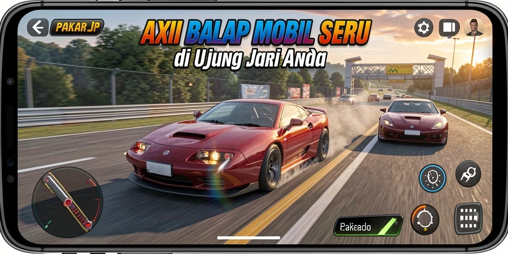 Gameplay Racing seru dengan mobil dan lintasan yang menakjubkan.