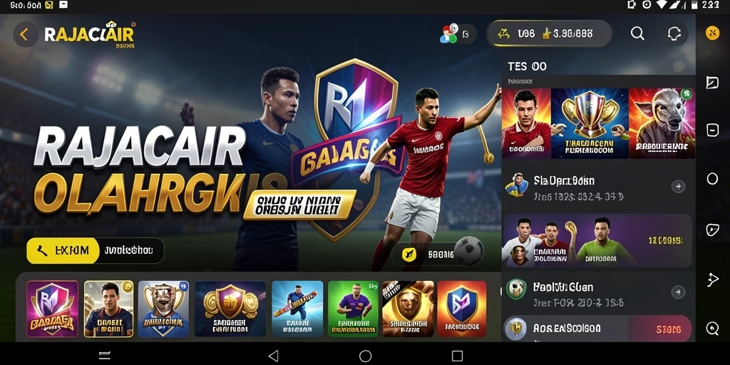 Screenshot utama RAJACAIR menampilkan berbagai opsi taruhan olahraga.