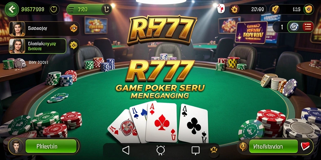 Tampilan screenshot utama RR777 yang menunjukkan aksi seru dalam permainan Poker.