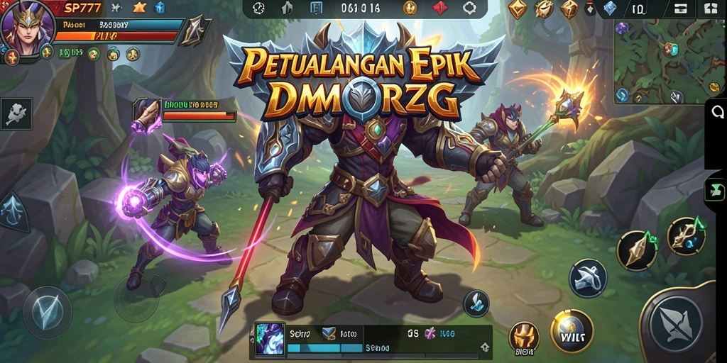 Tangkapan layar gameplay SP777 yang menunjukkan pertarungan seru dalam dunia MMORPG.